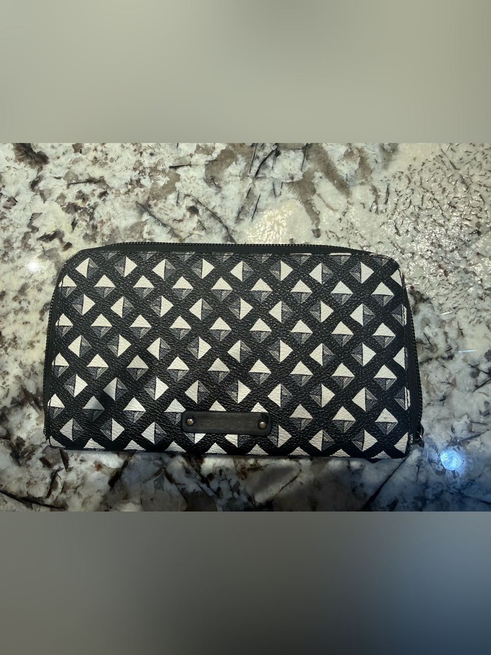 Vera Bradley Black and White Geometric Zip Wallet